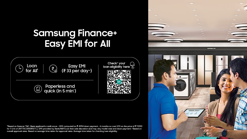Samsung India Rolls out Exciting Samsung Finance+ Offers; Own Bespoke AI Appliances for INR 33/day Across 8000 Stores in India